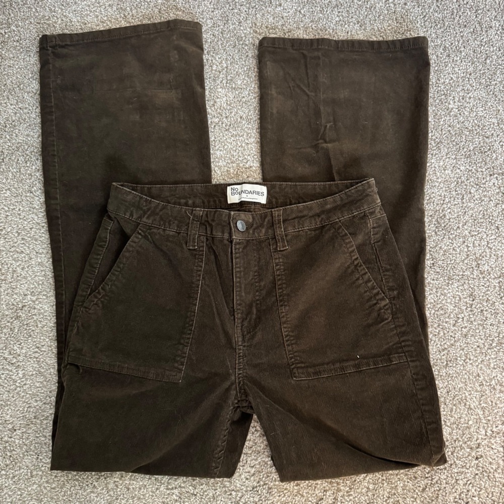Y2K Indie Retro Corduroy Flare No Boundaries Pants Size 10 Brown